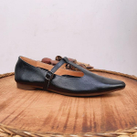 Johnature Spring Women kingad ehtsast nahast Basic Casual Buckle Strap terava varbaga pumbad 39 must