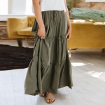 Naiste moodne &uuml;hev&auml;rviline elastne k&otilde;rge v&ouml;&ouml;kohaga vabaaja lapit&ouml;&ouml; seelik L armee roheline v&auml;rv