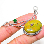 Atlantisite, Peridot Handmade 925 Sterling Silver Pendant 2.36 b6p34