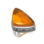 Baltic Amber Handmade 925 Sterling Silver Jewelry Ring Size 8.5 o8n71