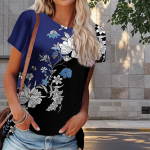 Naiste suvine lilleprindiga T-s&auml;rk, retro stiilis l&uuml;hikeste varrukatega t-s&auml;rgid, vabaaja tr&uuml;kitud topid XS roosa