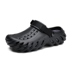 Uued Suvised Meeste Vabaaja Paksude Taldadega Libisemisvastased Moodsad &Uuml;marate Ninadega Sise-V&auml;lis-Rannasandalid Slip-On Hingavad EVA T-rihm S... 42 black