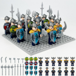 12 tk Keskaegne Viiking Hall Sarvedega S&otilde;nn S&otilde;dalane S&otilde;dur Tegevuskuju Ehitusklots M&auml;nguasi