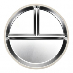 Roostevaba terasest jagatud &uuml;mmargune serveerimisn&otilde;u, toidu serveerimisalus, s&ouml;&ouml;kla l&otilde;una sinine