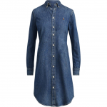 Polo Ralph Lauren Suvi22 Hobuse Tikandiga N&ouml;&ouml;bitav Pikkade Varrukatega Kleit Naiste Kleidid Sinine 211763630-001 XS