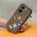 Pehme silikoonist ruudukujulise redeli mustriga telefoni&uuml;mbris, t&auml;ielikult kattev, kaamera p&otilde;rutuskindel kaitse, kummist &uuml;mbris Vivole Vivo Y22 pruun