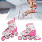 Rulluisud lastele poistele t&uuml;drukutele reguleeritava teraga rulluisud valgustavate ratastega sise- ja v&auml;listingimustesse