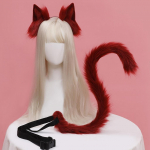 Kassi k&otilde;rvade ja saba komplekt Pehmed karvased loomak&otilde;rvad Juukser&otilde;ngad Anime Cosplay Rekvisiidid Halloweeni karnevalipeo kost&uuml;&uuml;mide aksessuaarid ilma parukata