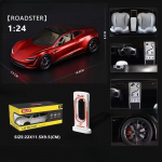 1:24 Legeerterasest Tesla Sportauto Mudel Valatud Metallist M&auml;nguauto Kabriolettm&auml;nguasi Laadimispuldiga Poiste Kingitus Kollektiivne Kodukaunistus Kogumisornamendid punane