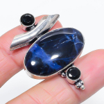 Natural Sodalite, Spinel Gemstone 925 Sterling Silver Jewelry Pendant 1.77 m7g46