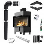 Kaminasisene KRATKI LUCY Parempoolne 14 kW &Oslash;200 MUST koos Sulgemiskomplektiga