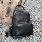 Seljakott naistele Vabaaja koolikott Suure mahutavusega Moodne Naiste Ehtne Nahk Crossbody seljakott must