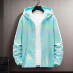 Must H&otilde;bedane L&auml;ikiv Jakk Meeste Pommjakk Korea Stiilis Hip Hop Jakk Slim Meeste Jakid ja Mantlid Streetwear Kapuutsiga Mantel XXXXL sinine