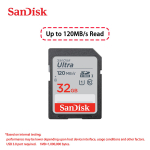 SanDisk SD-kaart 64GB 128GB 256GB V10 32GB Tavaline t&auml;issuuruses Originaal sandisk ultra Flash SD-m&auml;lukaart Kiire sdxc UHS-I kaamera jaoks 【32GB】