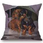 &Otilde;limaal Taks Koer Tooli padi Puuvillane Lina Kodu Dekoratiivne Doxie Lemmikloomakutsikas Koerad Armas padi Elutoa Autopadjad 45x45cm 18x18in