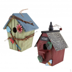 2Piece Country Cottages wooden bird House Hanging Birdhouse Condo decor