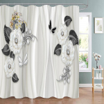 Elegantne ja moekas fantaasiap&auml;rlite ja teemantidega kimp du&scaron;ikardinad 3D-stiilis reljeefskulptuuriga vannikardin vannitoa dekoor 90x180cm35x71in