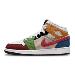 Air Jordan 1 Mid SE GS Messy Room Laste tossud Mitmev&auml;rviline Valge Gym-Red DR6957-100 38