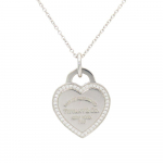 Used TIFFANY&Co. Necklace Return to heart tag K18 white gold/diamond 4.8g Accessories