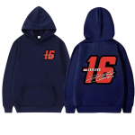 2025 Uus Number 16 Charles Leclerc V&otilde;idus&otilde;itja Graafiline Huppar Mehed Naised vintage Vabaaja Dressipluus Unisex Fliis Pikkade varrukatega pullover M black
