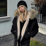 S&uuml;gis Talv Naiste Joped Karusnahkse Kraega Parkad Mantel Vintage Paksenenud Fliisist Soojad Joped Harajuku Hip Hop Tepitud Joped &Uuml;ler&otilde;ivad XL must
