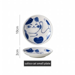 4 tk keraamilised kastmen&otilde;ud Sushi taldrik lauan&otilde;ud Jaapani stiilis magustoit Loominguline armas multikas Lucky Cat mustriga v&uuml;rtsitaldrik 2x10cm