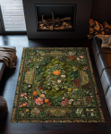 Rohelised Lilled Vaip V&auml;rvikas Boho Dekoor Elutuba Magamistuba Vaip Kodu Kaunistus Retro Vaip 120x160cm