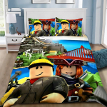 3D M&auml;ng R-Robloxes Tekikott Padjap&uuml;&uuml;r M&auml;ngustseeni Prindiga Voodipesukomplekt T&auml;iskasvanud Poiss T&uuml;druk Magamistoa Kaunistus &Uuml;hekordne Kahekordne Suur 100x135cm-2pcs