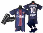 DEMBELE laste jalgpallikomplekt + sokid + s&auml;&auml;rekaitsmed - suurus 152