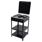 Nelja p&otilde;letiga kaasaskantav pliit BBQ grill tuulekaitse, eraldiseisev, perev&auml;li&uuml;ritusteks must