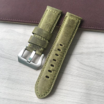 Kvaliteetne 24 mm mururoheline vintage Retro Italy ehtsast nahast kellarihm Asenda Panerai kellarihmale PAM k&auml;ev&otilde;ru 24mm gray