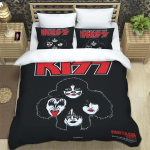 Kiss Rock Band Voodipesukomplektid Peen Vooditarvete Komplekt Tekikott Vooditekk Voodipesukomplekt T&uuml;drukute S&uuml;nnip&auml;evakingitus 150*200cm 3pcs white