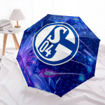FC Schalke 04 muster, automaatselt avanev vihmavari, kaasaskantav ja kokkupandav disain, 8 tugevdust, j&otilde;ulu- v&otilde;i s&uuml;nnip&auml;evakingitus. blue