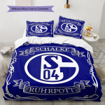 FC Schalke 04 Muster Voodipesu, Tekikomplekt Tekikate Padjap&uuml;&uuml;r Kodu S&uuml;nnip&auml;evakingitus (1 * tekikott + 2 * padjap&uuml;&uuml;ri, ilma s&uuml;damikuta) 135x200cm