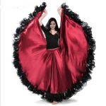 Punane Flamenco Tantsuseelik Kuldsete M&uuml;ntidega Hispaania Tantsuesituse Kost&uuml;&uuml;m Naistele Vestido 180 degrees
