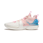 Li Ning Storm 2024 Cushioning Breathable Lightweight Rebound Low top Basketball Shoes Men's White Pink ABFU017-2 41