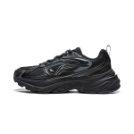 Li Ning Cushioning Slip Resistant Abrasion Resistant Breathable Support Lightweight Low top Casual Shoes Men's Black AGLW003-3 40