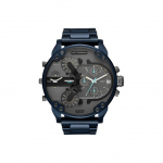 Diisel hr. Daddy Armor Series Kell Kvartsliikumine Roostevabast terasest rihm Must sihverplaat Meeste kellad DZ7414 Navy Blue