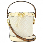 Tory Burch T Monogram K&otilde;ikjal Tr&uuml;kitud T&otilde;mblukuga Jacquard Kanga Nahast &Auml;&auml;risemega Kopp-Kott Mini Naiste Kotid Ivoor 80534-254 Basic Set (Bag+Dust Bag)