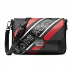 Michael Kors MK Bradshaw T&auml;helogo Prindi V&auml;rviplokk Triibuline Moodne Vabaaja Reisi Kaetud L&otilde;uend Crossbody Kott Keskmine 30H1U2BM2B-987 Basic Set (Bag+Dust Bag)