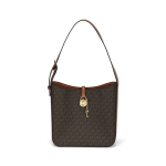 Michael Kors Mk Lyra Monogramm Logoga Ripats Kaetud L&otilde;uendist T&otilde;mblukuga K&auml;e- ja &Otilde;lakott V&auml;ike Naiste kandekotid TumePruun 35F4G1YS5B-BROWN Basic Set (Bag+Dust Bag)