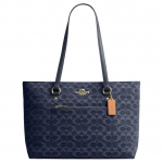 Coach Gallery 35 Monogrammiga T&otilde;mblukuga K&auml;ekott Naistele Sinine CDB88-IMTYV Basic Set (Bag+Dust Bag)