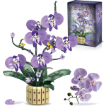 Botanicals orhideelille komplekt, lillepoti komplekt, &uuml;hildub Lego Botanical Collectioniga t&auml;iskasvanutele, kunstlillekimp lilla
