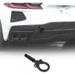 Tagumise kaitseraua pukseerimissilm &Uuml;hilduv Chevrolet Corvette C8 2020-2026, Rallis&otilde;idu stiilis tagumine pukseerimissilm O-r&otilde;ngaga, V&auml;lispukseerimissilm Haagisekonksu Tarvikud must