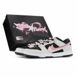 Nike Dunk Slip Resistant Abrasion Resistant Low top Skateboard Shoes Unisex Black Pink HV1800-101(Team17-S-Box) 36