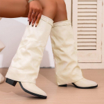 Mood Slip On K&otilde;rge Kontsaga P&otilde;lvek&otilde;rgused Saapad Naised S&uuml;gis Talv K&otilde;rge S&auml;&auml;rega Ratsasaapad Naine Terava Ninaga Paksu Kontsaga Pikad Botas 36 beež