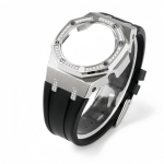 Casio GMA-S2100 Modifikatsioonikomplekt Naiste roostevabast terasest kellakarp Rihm Kummist k&auml;ev&otilde;ru Tamm GMA S2100 Modifitseeritud metallist kellarihma komplekt For GMA-S2100 series gray