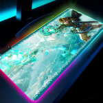 The L-LegendS of ZeldaES Hiirepadi M&auml;ngimine LED 700x300 Hiirematt Hiirematid Laua videom&auml;ngu Padjad PC Lauapadi RGB Klaviatuurimatt XXL RGB600x300x3mm blue