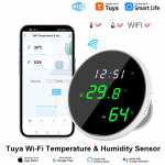Tuya WiFi temperatuuri ja niiskuse andur Nutikas siseruumide h&uuml;gromeeter-termomeeter LED-ekraani ja taustvalgustusega Toetab Google Home'i ja Alexa't WiFi
