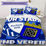 VfL Bochum 1848 Muster Voodipesu tekkekomplekt tekikate padjap&uuml;&uuml;r Kodu kaunistus S&uuml;nnip&auml;evakingitus (1 * tekikott + 2 * padjap&uuml;&uuml;ri ilma s&uuml;damikuta)99 135x200cm